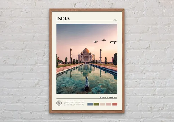 India Travel Poster Print, Mumbai Wall Decor