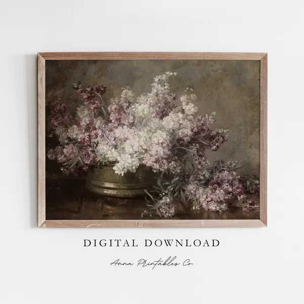 Bouquet of Flowers Vintage Still Life Art Print