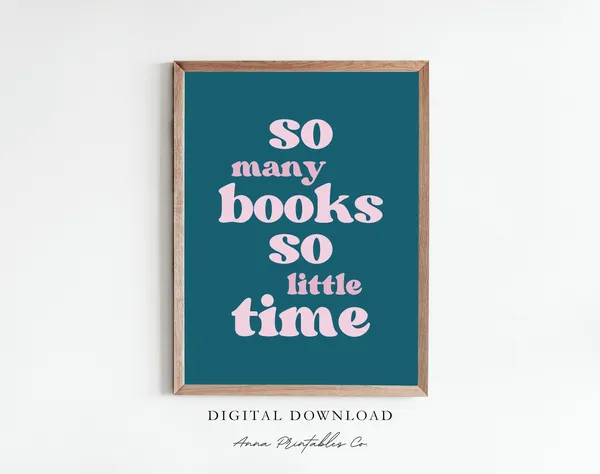 So Many Books, So Little Time Retro Poster