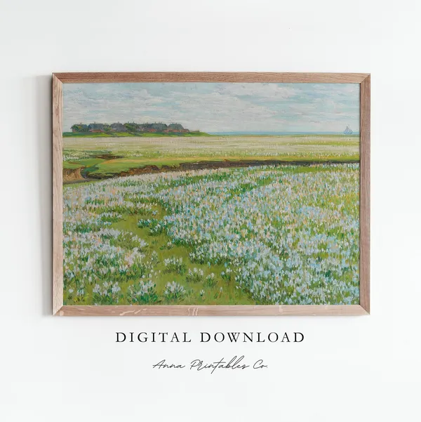 Field Of Flowers Landscape Painting Art Print