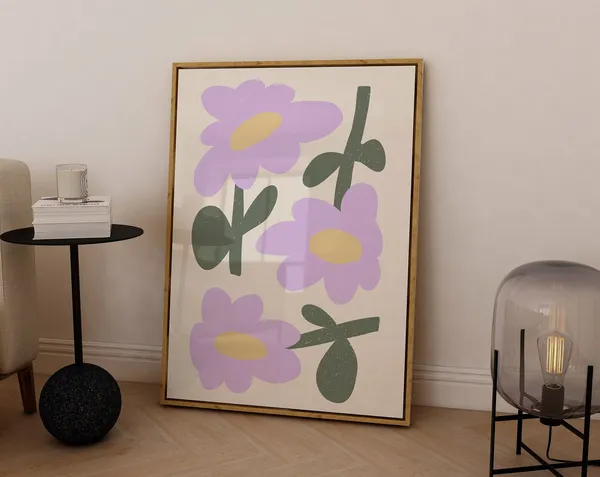 Lilac Flower Art Print, Trendy Purple Decor