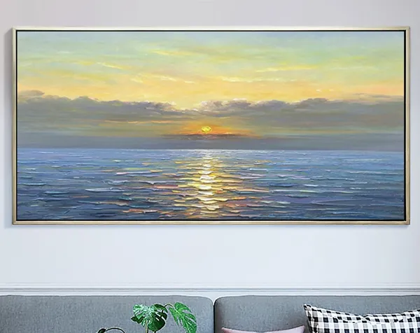Abstract Sunrise Ocean Landscape Art Print