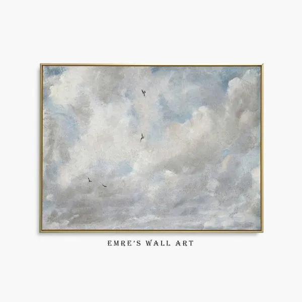 Cloud Study Vintage Sky Landscape Art Print