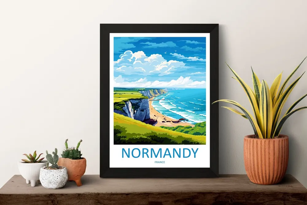 Normandy Travel Poster, France Wall Art - Image 3