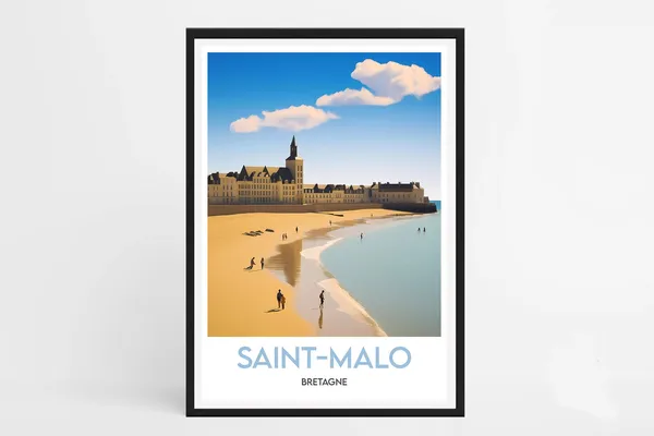 Saint Malo Minimalist Illustration Travel Poster