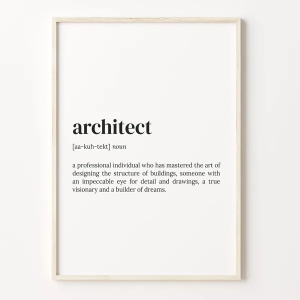 Architect Definition Dictionary Quote Wall Art Print