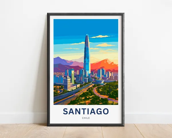 Santiago Travel Poster, Chile City Wall Art
