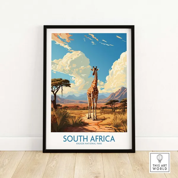 South Africa Travel Poster, Home Decor Illustration