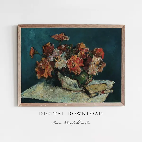 Still Life V Antique Flower Bouquet, Vintage Floral Art Print