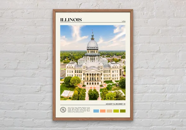 Illinois Real Photo Travel Poster, USA Wall Art