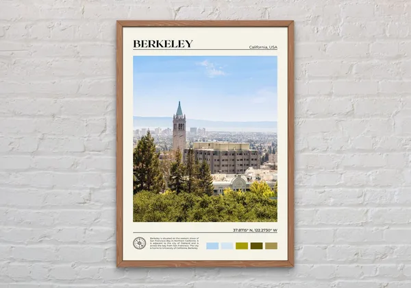 Berkeley Travel Poster, California Wall Art Print