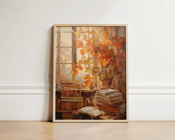 Autumn In Leaves Minimalist Modern Art Print