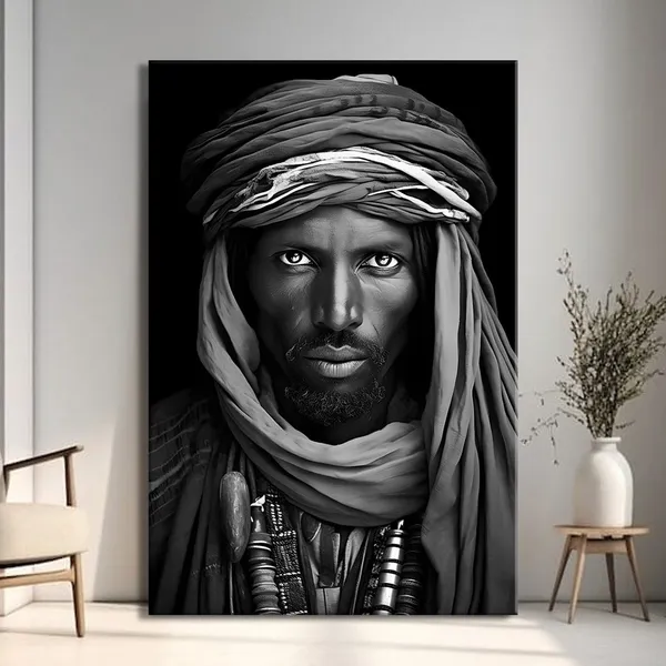 African Tuareg Man Portrait, Tribal Wall Art Print