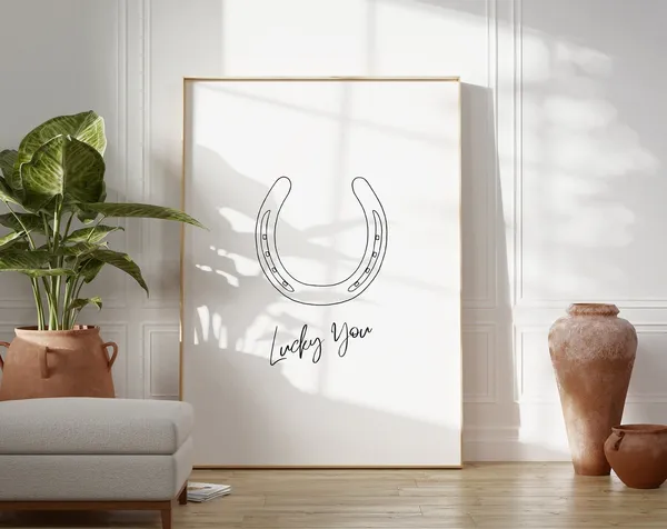 Lucky You Horseshoe Retro Western Art Print