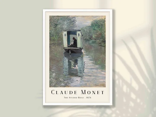 Claude Monet The Studio Boat, Impressionism Art Print
