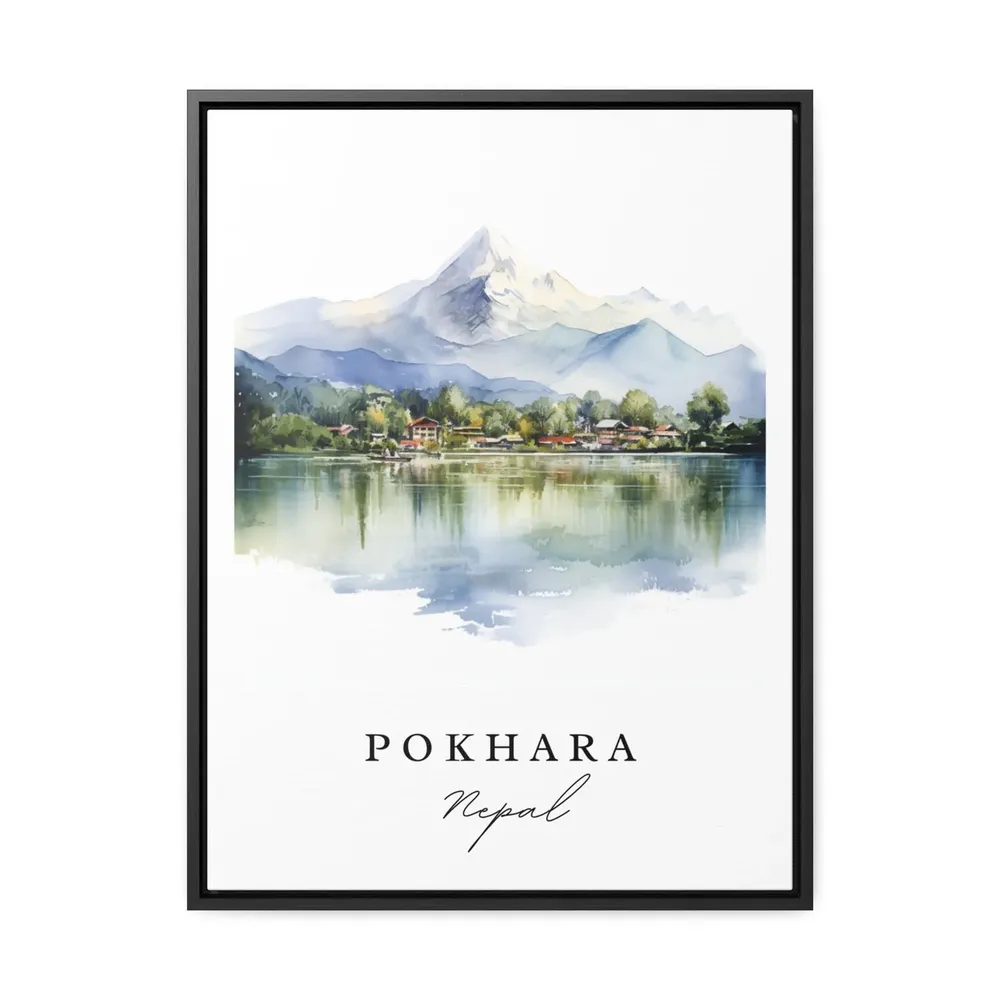 Pokhara Nepal Travel Poster, Personalized Wall Art - Image 3