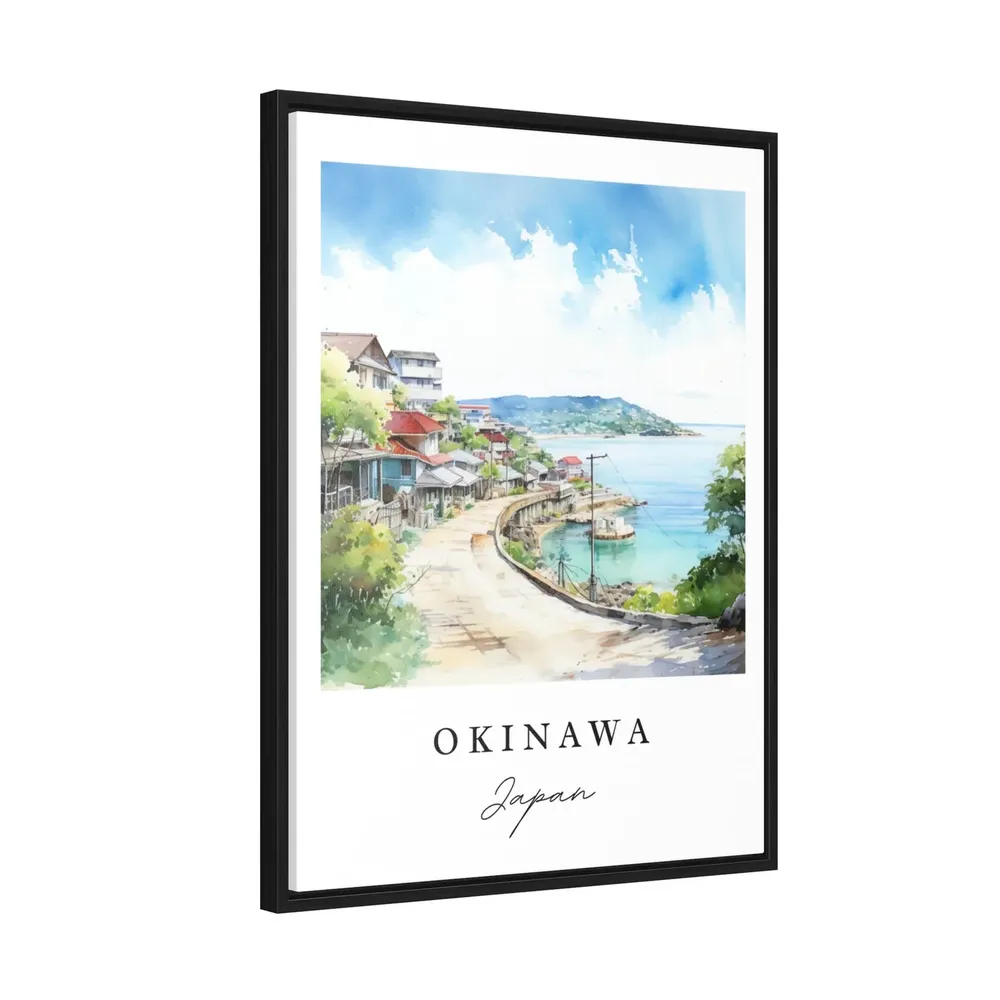 Okinawa Japan Travel Poster, Personalized Text - Image 2