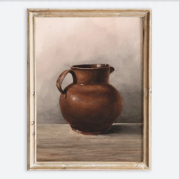 European Vintage Farmhouse Kitchen Jug Art Print