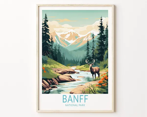 Banff National Park Travel Poster, Banff Canada