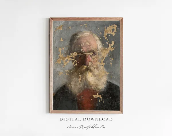 Weathered Sea Captain Portrait, Vintage Wall Art Print