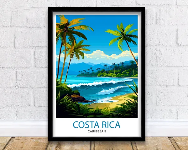 Costa Rica Caribbean Tropical Rainforest Travel Poster