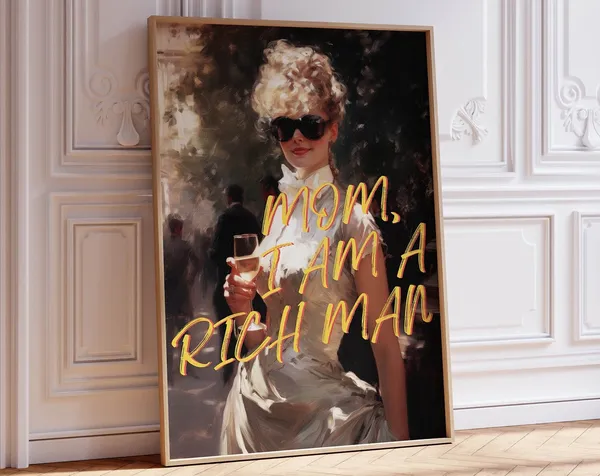 Altered Art Affirmation Quote Vintage Champagne Art Print