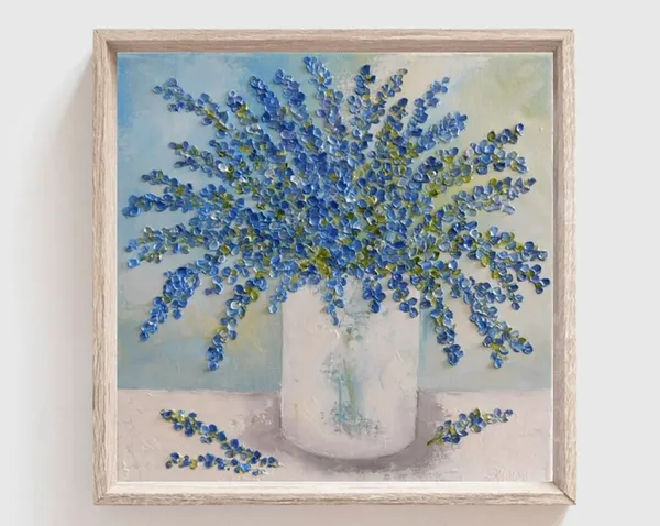 Custom Lavender Oil Impasto Lavender Still Life Art Print