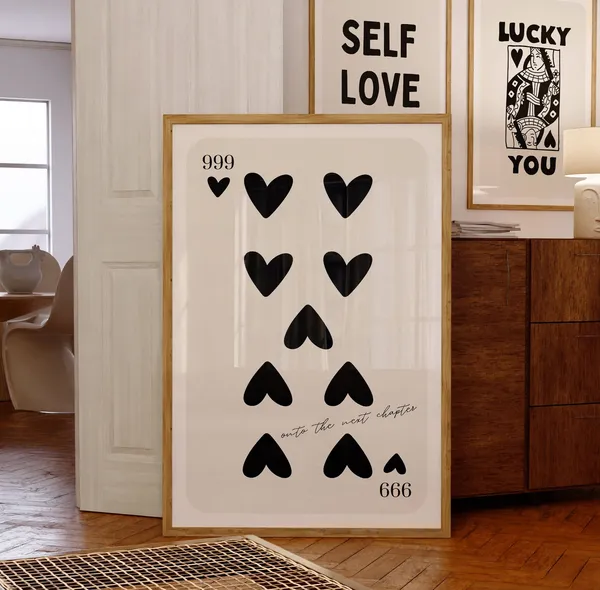 Angel Number 999 Playing Card Poster Art Print