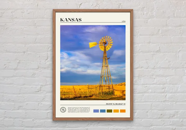 Kansas Real Photo Travel Poster, United States Print