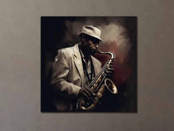 Saxophone Music Wall Art, Jazz Instrument Poster