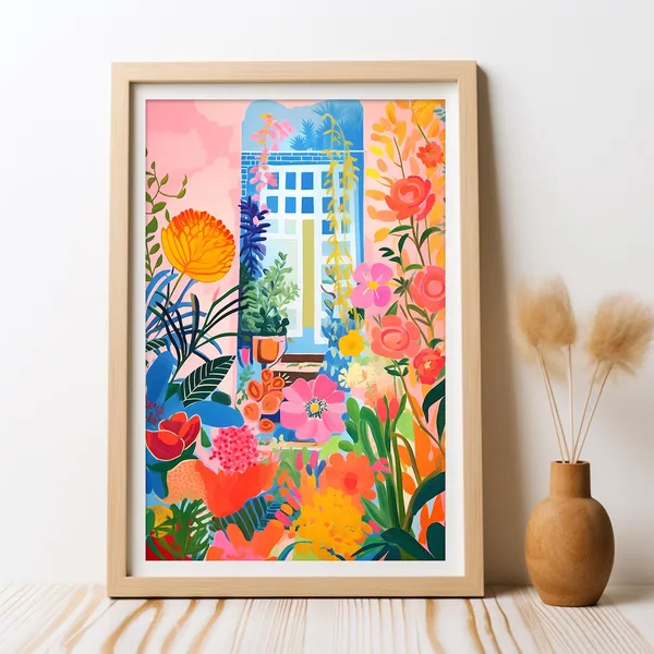 Spring Garden Painting Art Print, Matisse Inspired