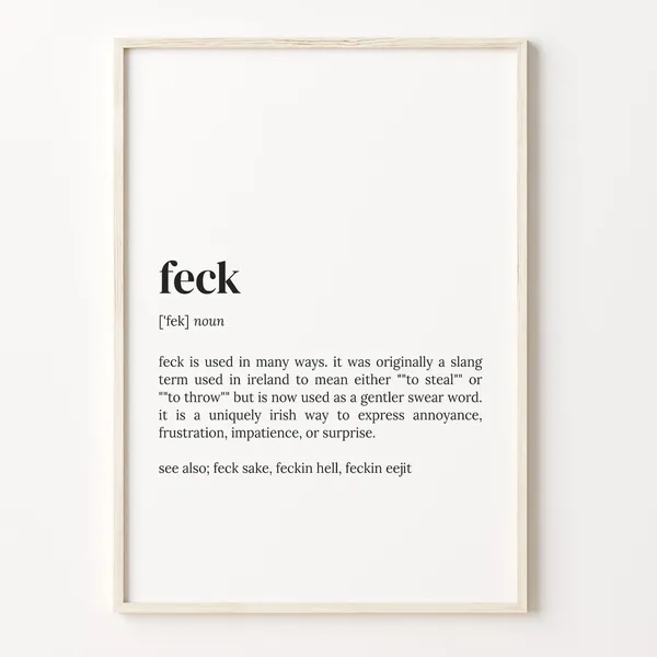 Feck Definition Typography Quote Art Print