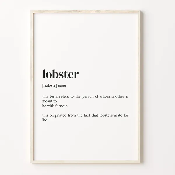 Lobster Definition Dictionary Quote Poster Art Print
