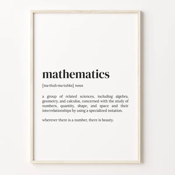 Mathematics Definition Dictionary Quote Art Print