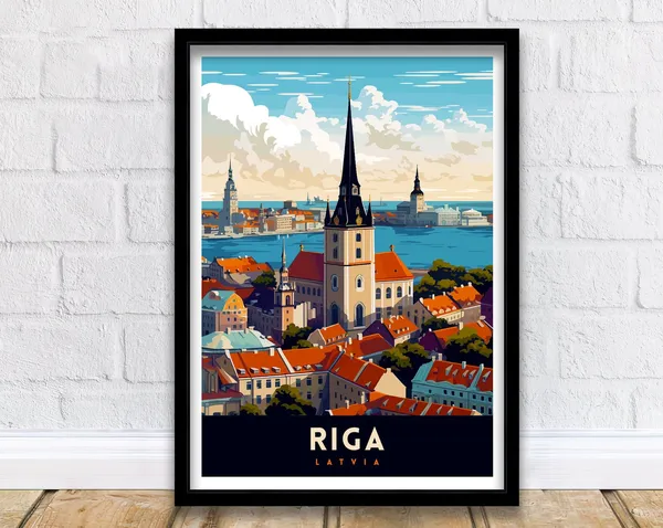 Riga Latvia Art Nouveau Architecture Travel Poster