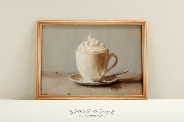 Vintage Christmas Cocoa Still Life Art Print