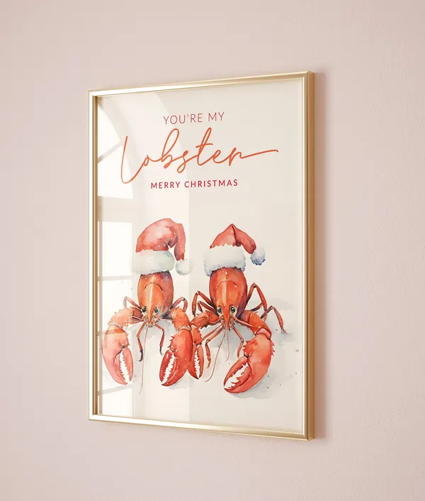 You're My Lobster Christmas Holiday Poster Art Print