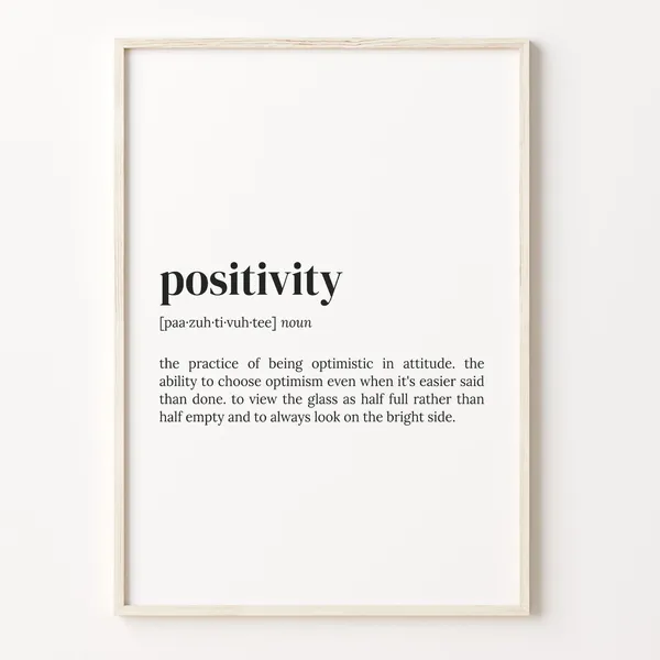 Positivity Definition Quote Poster, Motivational Wall Art