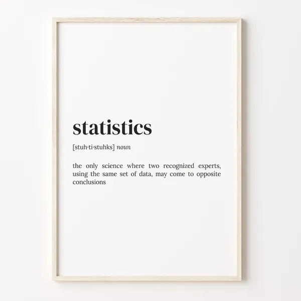 Statistics Definition Quote Poster, Dictionary Art