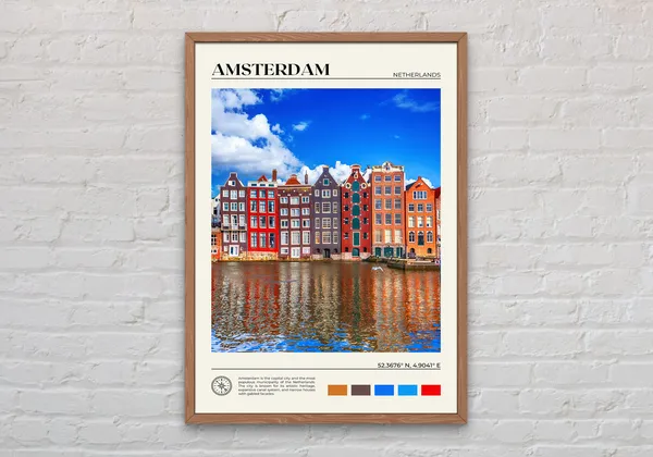 Amsterdam Travel Poster, City Photo Wall Art