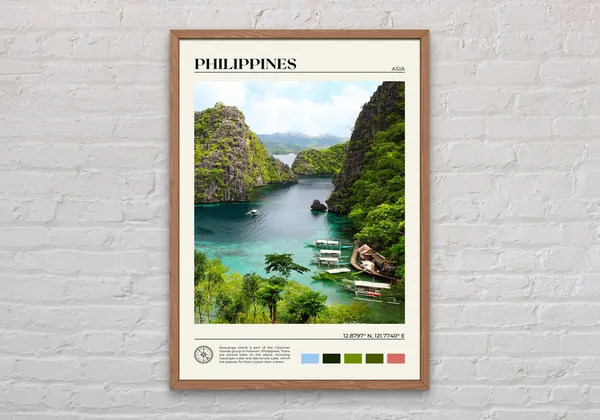 Philippines Photo Travel Poster, Asia Wall Decor
