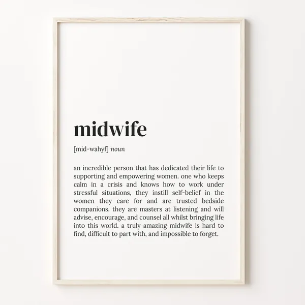 Midwife Definition Typography Quote Art Print