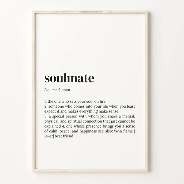 Soulmate Definition Quote Typography Art Print