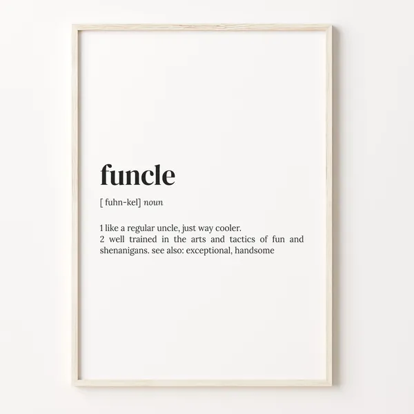 Funcle Definition Christmas Quote Art Print