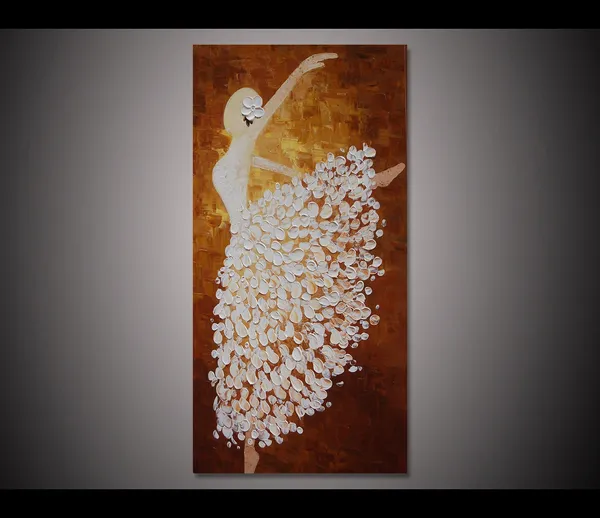 Ballerina Oil Painting, Living Room Art Print