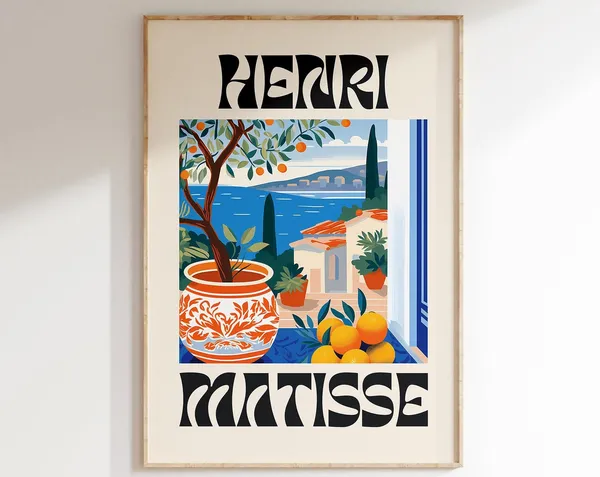 Matisse Minimalist Floral Poster, Modern Gallery Art