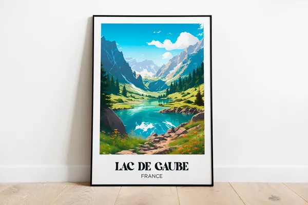 Lac De Gaube Travel Poster, French Pyrenees