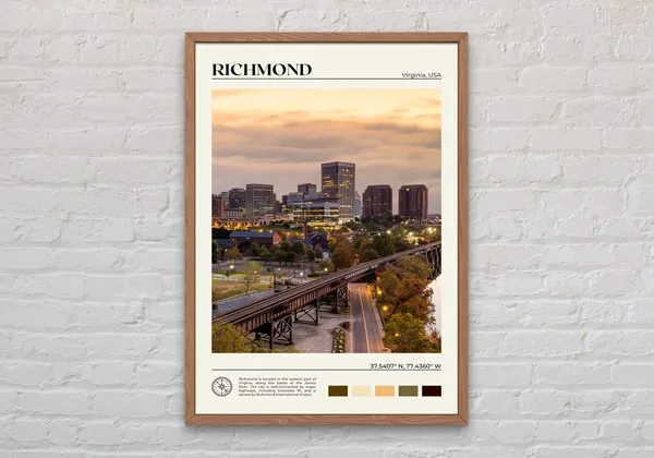 Real Photo Richmond Travel Poster, Virginia Wall Art