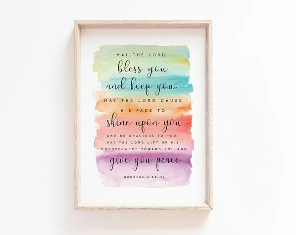 May The Lord Bless You, Numbers 6:24 Art Print