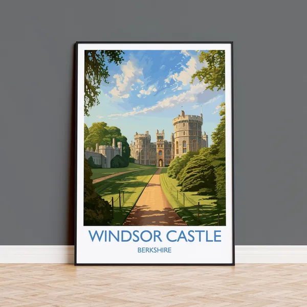 Windsor Castle Travel Poster, Berkshire England